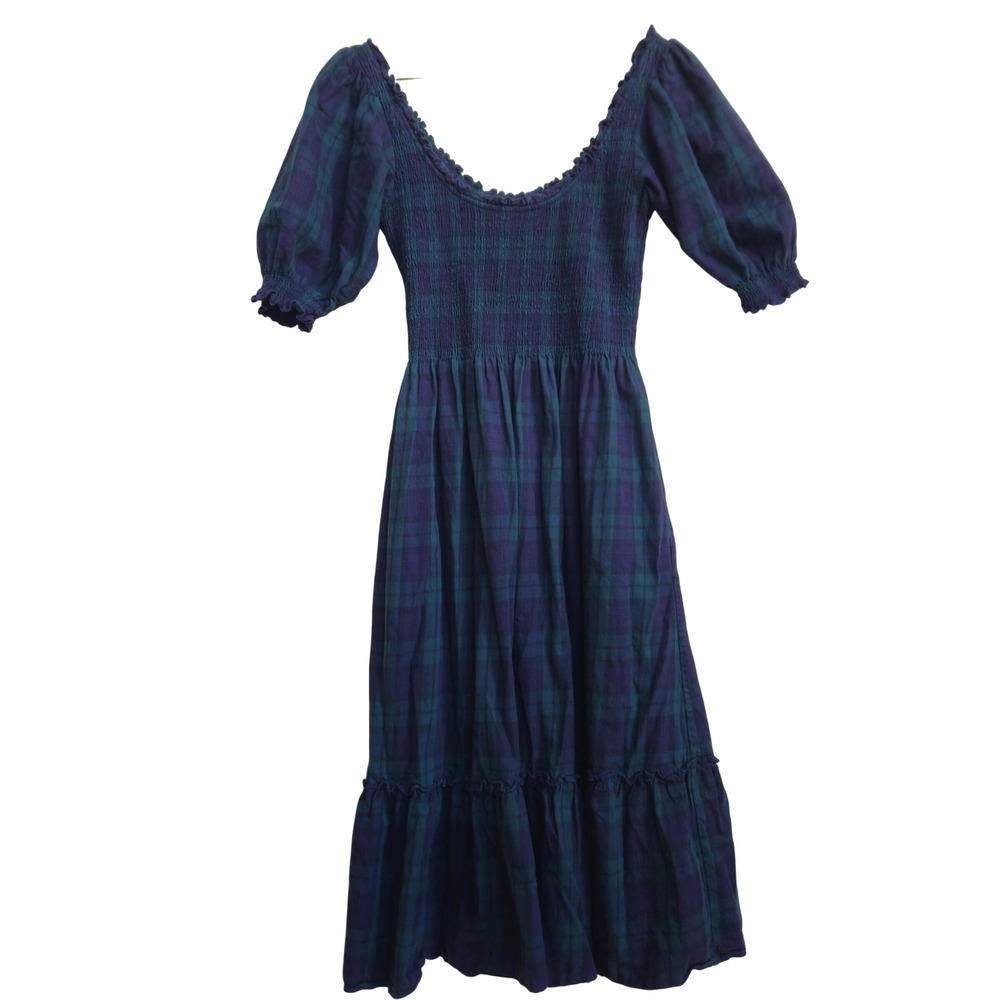 Hill House Home The Nap Dress S Louisa Tartan Black Watch Plaid Smocked Classic